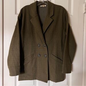Madewell Women’s Brushed Redford Knit Blazer in Olive size XS / also fits size S